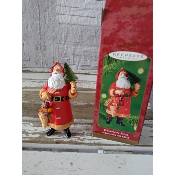 Hallmark Winterberry Santa 2000 ornament Christmas